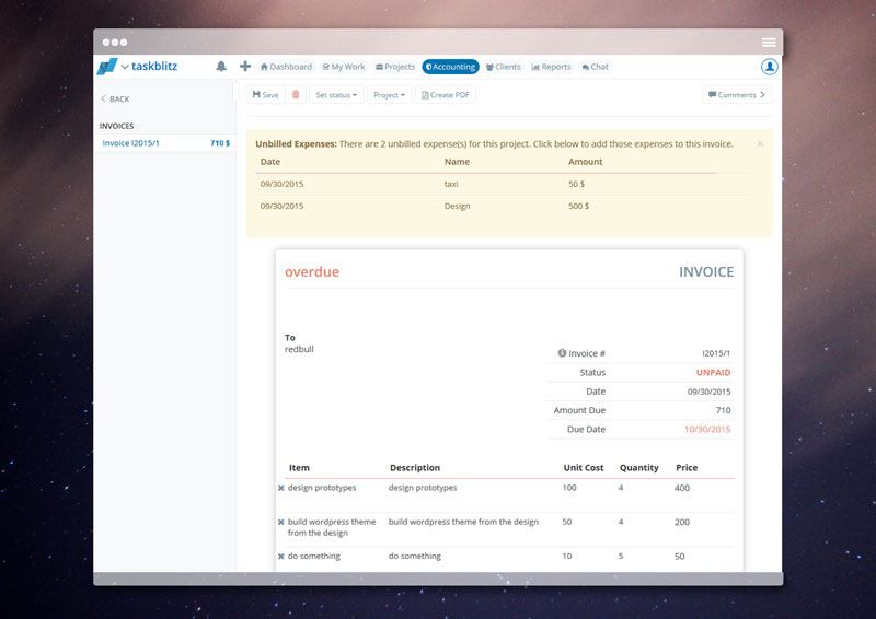 Browser Invoice taskblitz Accounting